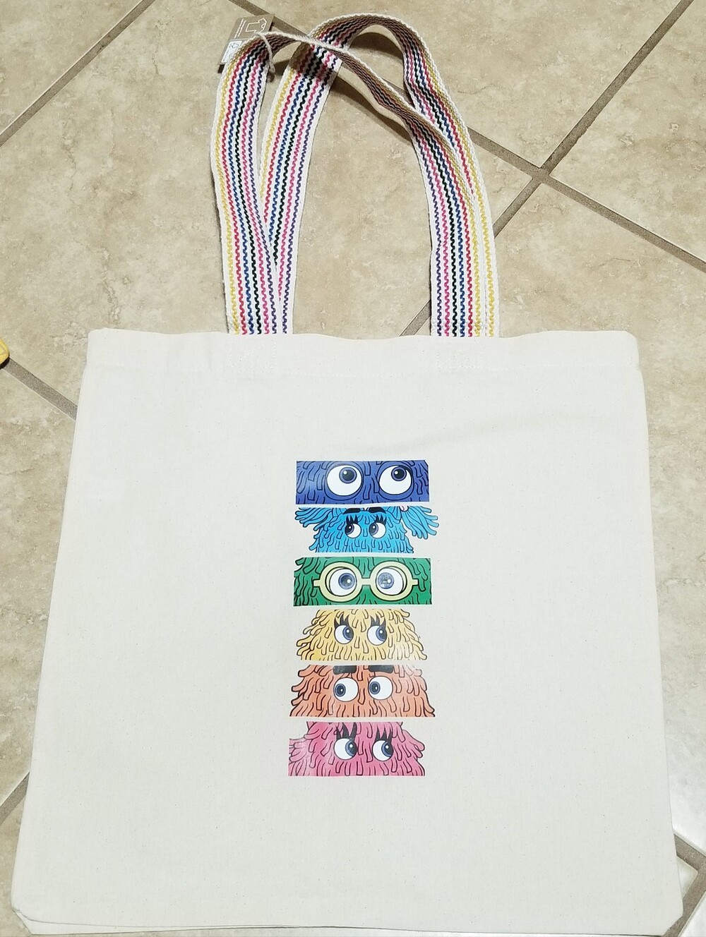 McDonald's Smilemakers Stacked Fry Friends Recycled Cotton Rainbow Handle Tote